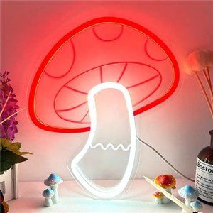 Mushroom Led Lights, Aesthetic Neon Signs for Wall Decor, 3D Engraved